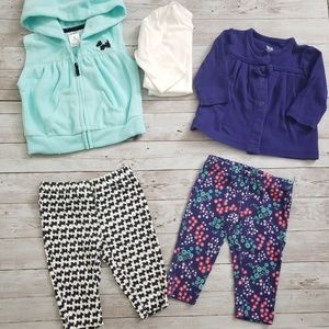 Carter's 3m fleece vest outfit/snap cardigan